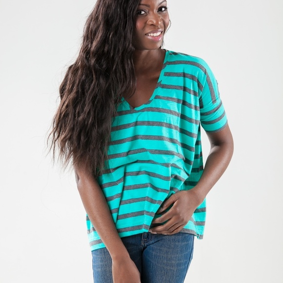 🐸Green Striped Tee - Picture 4 of 6